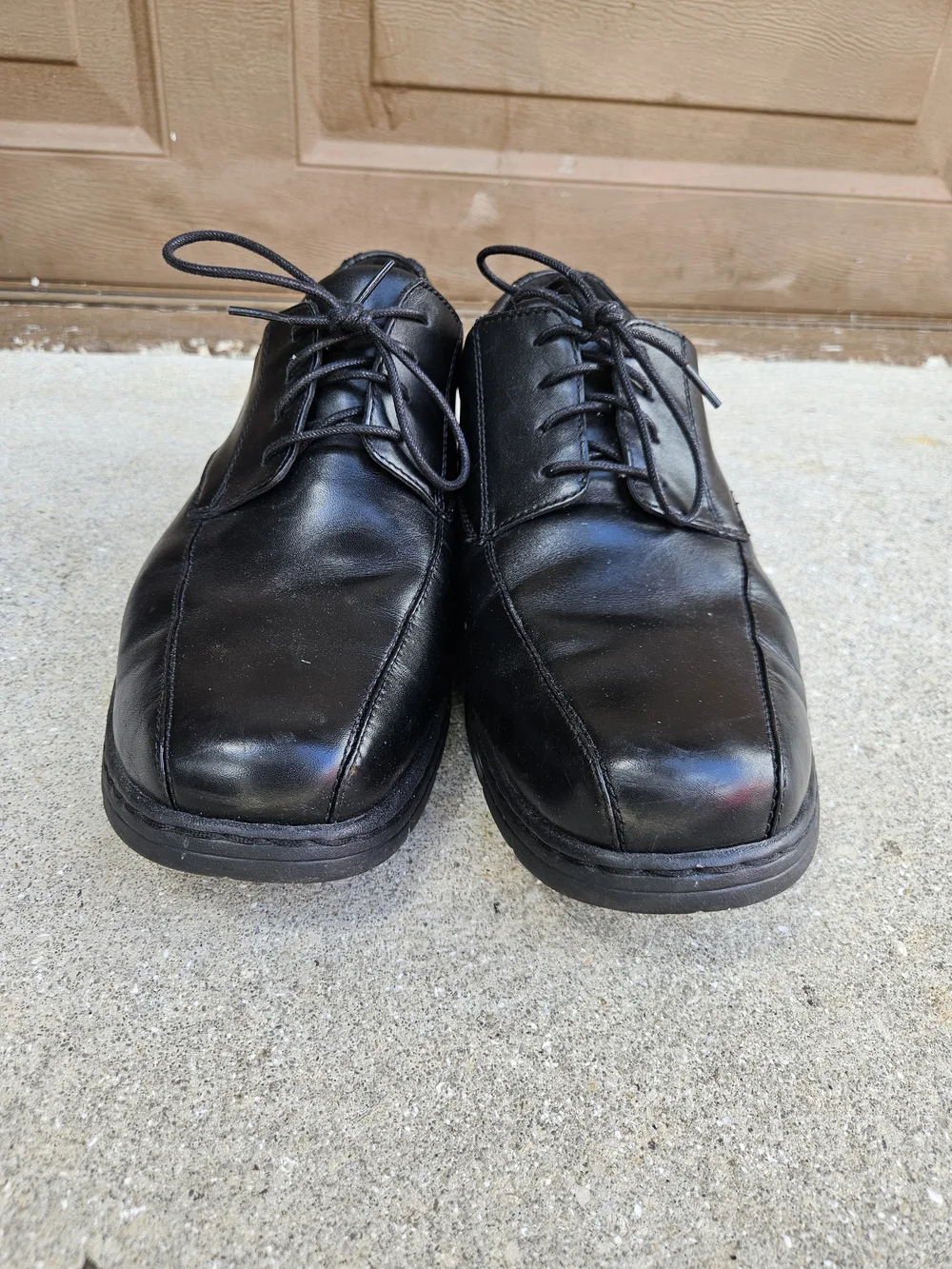 Dunham by New Balance Men's Bryce Oxford Black Dress Shoes Lace-Up Leather Used